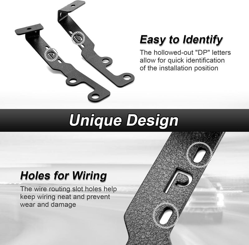 ROMELACK Ditch Light Bracket Hood Hinge LED Brackets Heavy duty Steel Compatible with Toyota Tacoma Fit 4Runner Fit Tundra 2022-2025 - Image 3